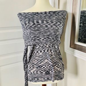 Off the shoulder sweater with deep cowl